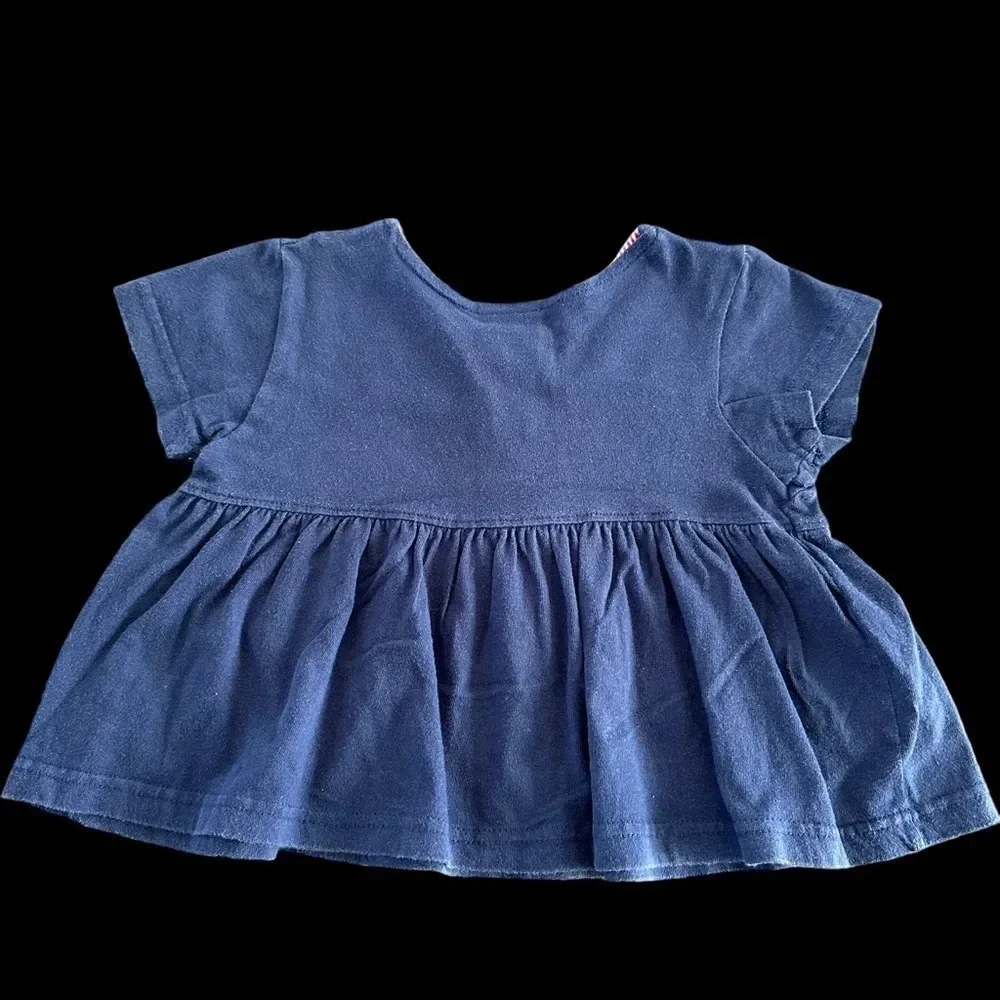 Vintage OshKosh B’Gosh Baby Girls‎ 2T Navy Blue Sailor Knit Top Embroidered Bear